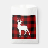 Sachets En Papier Red Buffalo Plaid & Deer | Nom personnel Cadeau (Devant)