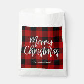 Sachets En Papier Red Buffalo Plaid & Joyeux Noël |Nom personnel (Devant)