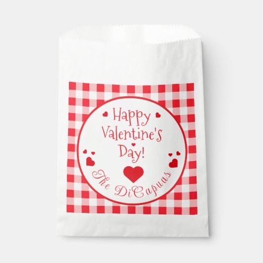 Sachets En Papier Red Check Red Hearts Valentine's Day (Devant)