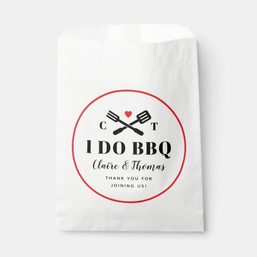 Sachets En Papier Red Circle I Do BBQ Engagement Party (Devant)