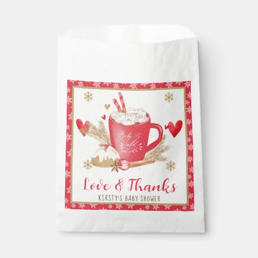 Sachets En Papier Red Cookies and Cocoa Baby Shower (Devant)