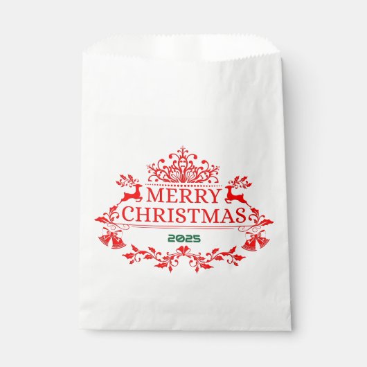 Sachets En Papier Red Emblem Christmas Favor Bag (Devant)