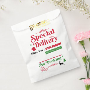 Sachets En Papier Red Père Noël Sack North Pôle Livraison Joyeux Noë