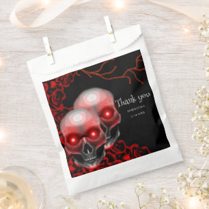 Sachets En Papier Red Scary floral sombre moody gothique crâne Hallo