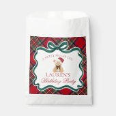Sachets En Papier Red Tartan Plaid Christmas Bear Birthday Dessert (Devant)