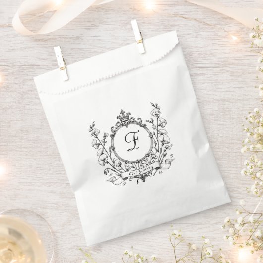 Sachets En Papier Regal Classic Monogram Crest Mariage (Coupé)