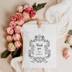 Sachets En Papier Regal noir et blanc   Cadre baroque Vintage