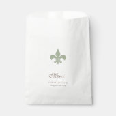 Sachets En Papier Regency Green Fleur de Lis Mariage Merci (Devant)