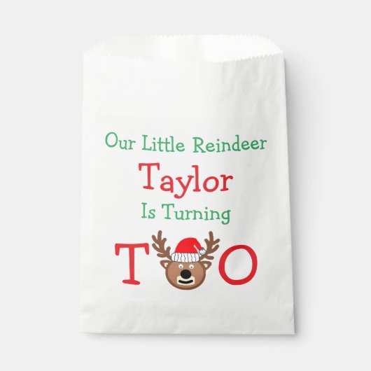 Sachets En Papier Reindeer 2e anniversaire (Devant)