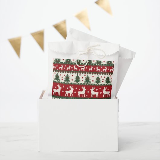 Sachets En Papier Reindeer Christmas Favor Bag (Fête)