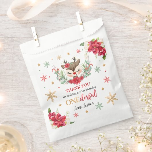 Sachets En Papier Reindeer Noël 1er anniversaire Red Winter Deer (Coupé)