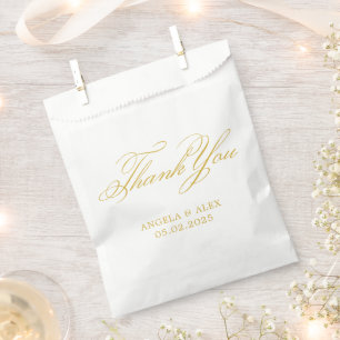 Sachets En Papier Remerciement de mariage élégant classique en calli