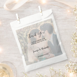 Sachets En Papier Remerciement de mariage photo élégant rustique
