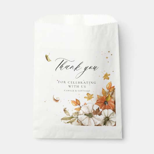 Sachets En Papier Remerciement de mariage rustique d'automne (Devant)
