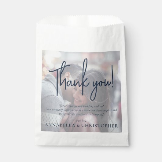 Sachets En Papier Remerciement photo pour mariage unique (Devant)