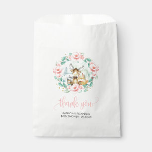 Sachets En Papier Remerciement pour Baby Shower Floral et Verdure de