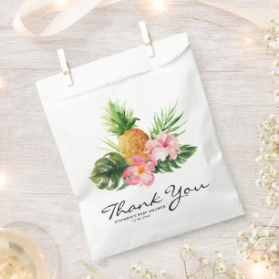 Sachets En Papier Remerciement pour Baby Shower Tropical Pinède Été