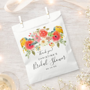 Sachets En Papier Remerciement pour une douche nuptiale fleurie d'ét
