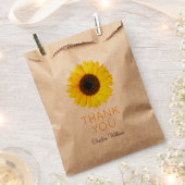 Sachets En Papier Remerciement Tournesol Rustique (Coupé)