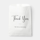 Sachets En Papier Remerciements Personnalisés Écriture Moderne Chic  (Devant)