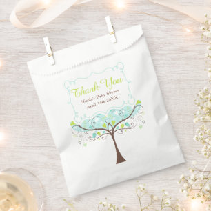 Sachets En Papier Remerciements pour une Baby Shower avec des oiseau