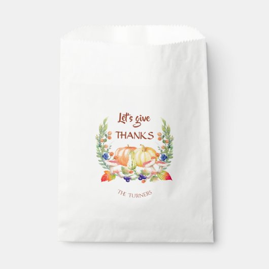 Sachets En Papier Remercions Fall Wreath Citrouille Thanksgiving (Devant)