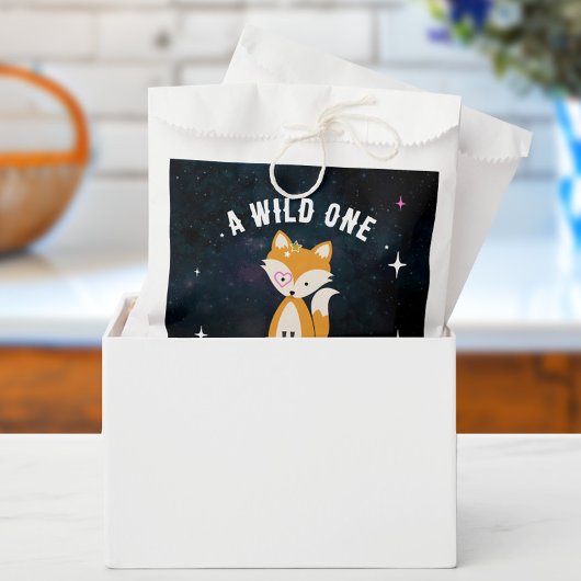 Sachets En Papier Renard cosmique Wild One Rose Girl Baby shower