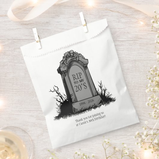 Sachets En Papier Repose en paix à ma fête d'anniversaire des années (Coupé)