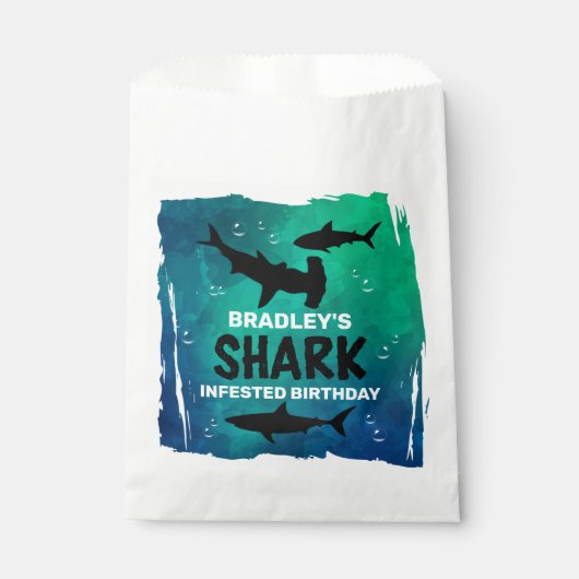 Sachets En Papier Requin infesté n'importe quel âge fête d'anniversa (Devant)