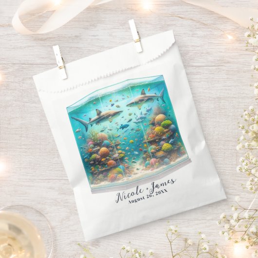 Sachets En Papier Requins et poissons Aquatic Aquarium Mariage (Coupé)
