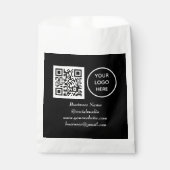 Sachets En Papier Réseau social QR Code Black Business Logo (Devant)