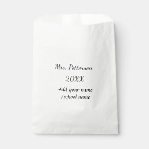 Sachets En Papier Retour à l'école ajouter nom de l'enseignant année