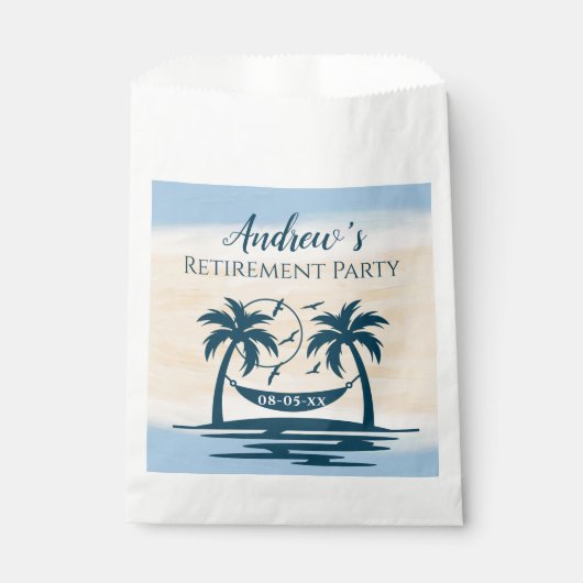 Sachets En Papier Retraite Party Beach Palm Trees (Devant)