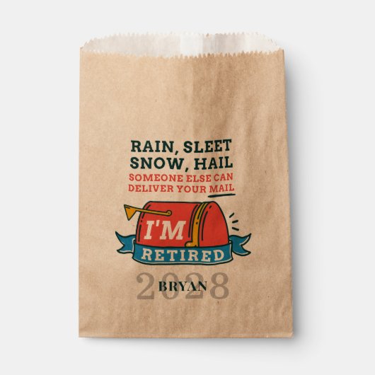 Sachets En Papier Retraité Poste Travailleur Mailman Parti de retrai (Devant)