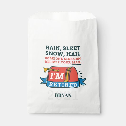 Sachets En Papier Retraité Poste Travailleur Mailman Parti de retrai (Devant)