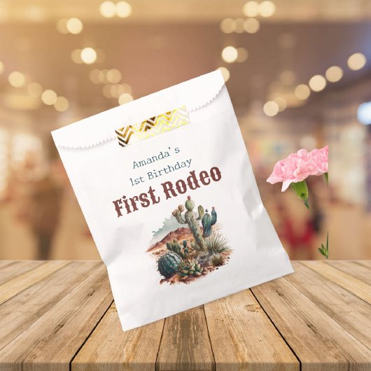 Sachets En Papier Retro 1er Rodéo Cactus Occidentaux Anniversaire