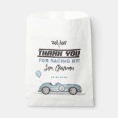 Sachets En Papier Retro Blue Race Car Fast One 1er Anniversaire (Devant)