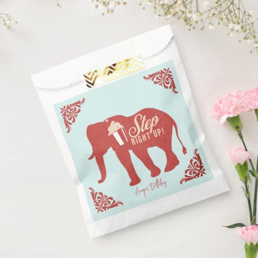 Sachets En Papier Retro Circus Elephant Popcorn fête d'anniversaire (Scellé)