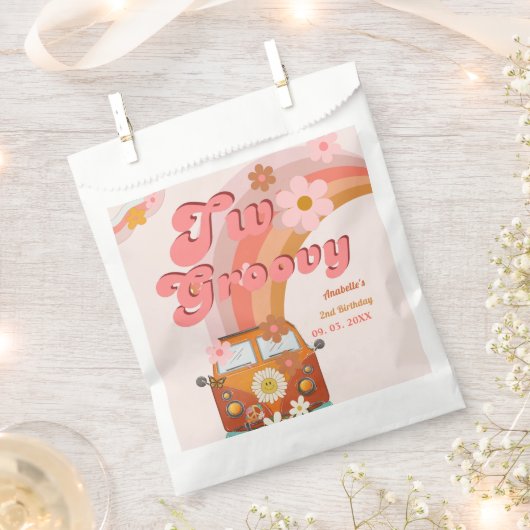 Sachets En Papier Retro deux Super Daisy Flower fête d'anniversaire (Coupé)