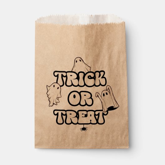 Sachets En Papier Retro Ghosts Halloween Tricoter ou traiter (Devant)