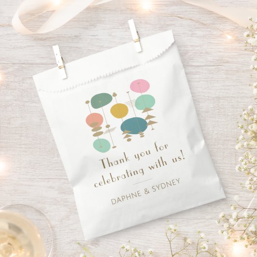 Sachets En Papier Retro Mid-Century Moderne Merci de mariage personn (Coupé)