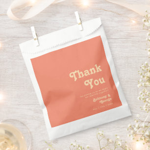 Sachets En Papier Rétro moderne Sac Favor Merci corail