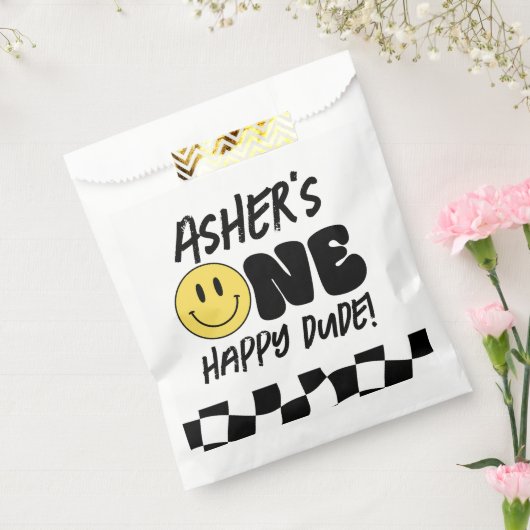 Sachets En Papier Retro One Happy Dude Happy Face premier anniversai (Scellé)