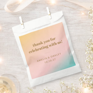 Sachets En Papier Retro Pastel Gradient Mariage unique personnalisé 