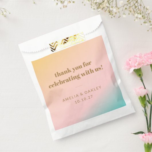 Sachets En Papier Retro Pastel Gradient Mariage unique personnalisé  (Scellé)