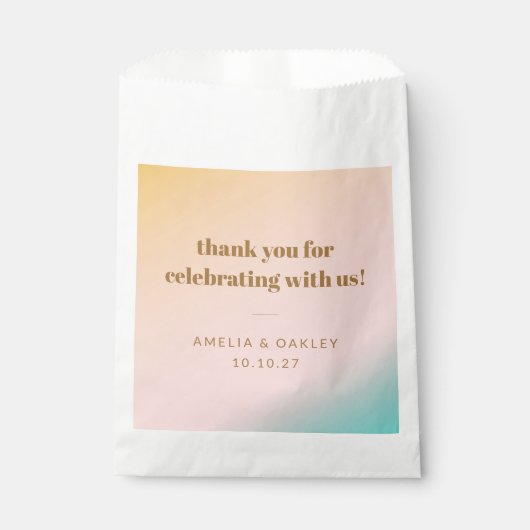 Sachets En Papier Retro Pastel Gradient Mariage unique personnalisé  (Devant)