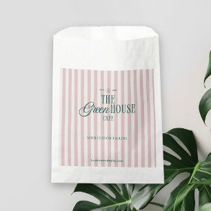 Sachets En Papier Retro Pink Boulangerie verte Café Logo Marqué