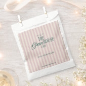 Sachets En Papier Retro Pink Boulangerie verte Café Logo Marqué (Coupé)