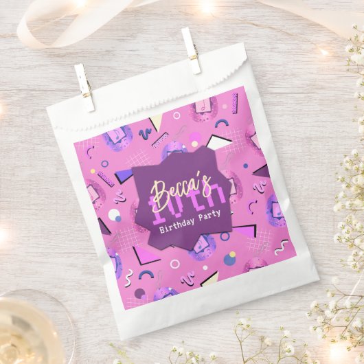 Sachets En Papier Retro Pink Tamagotchi Birthday (Coupé)