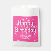 Sachets En Papier Retro Pretty Rose Stars Joyeux anniversaire (Devant)